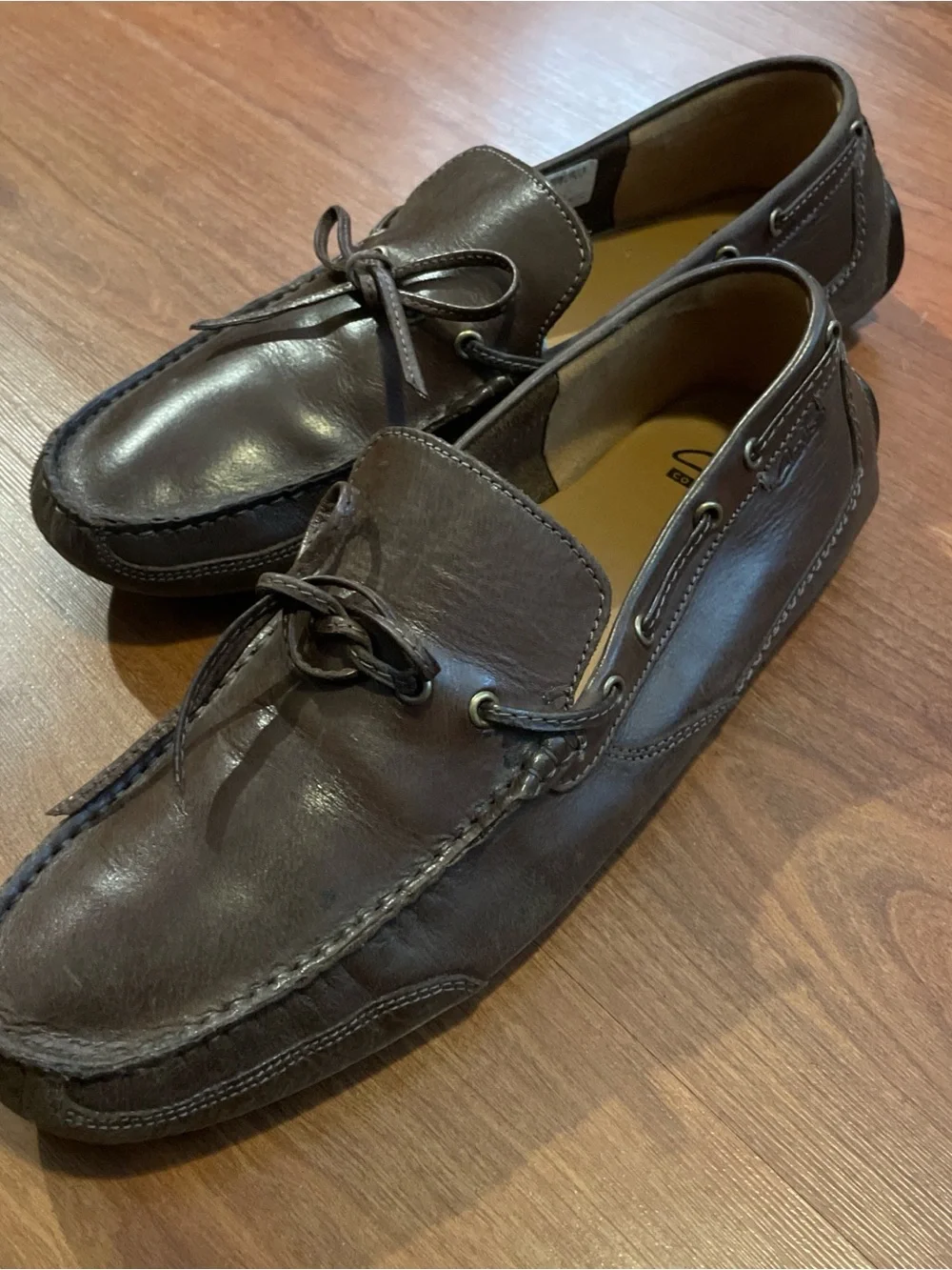Clarks Brown Leather Moccasin Boat Shoes